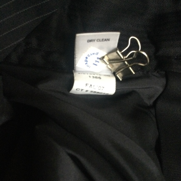 Banana Republic Ryan Fit Pin Stripe Trousers Stretch Wool Blend Lined Black Sz 6 - Picture 9 of 11